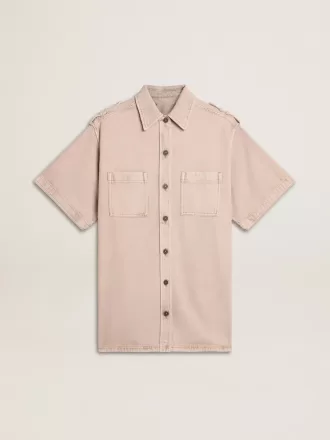 Cămașă din denim roz oversized pentru femei