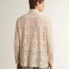 Cămașă oversized din dantelă transparentă de culoare crem Cămașă oversized din dantelă transparentă de culoare crem