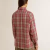 Cămașă pentru femei cu broderie în carouri roz, nisipiu și gri Cămașă pentru femei cu broderie în carouri roz, nisipiu și gri