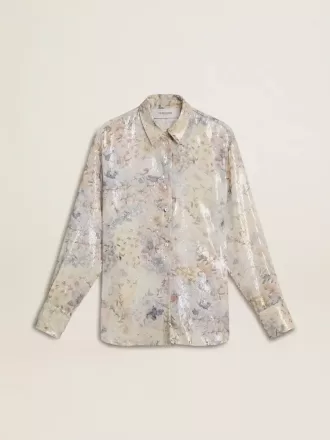 Cămașă pentru femei cu imprimeu floral multicolor cu paiete