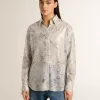 Cămașă pentru femei cu imprimeu floral multicolor cu paiete Cămașă pentru femei cu imprimeu floral multicolor cu paiete