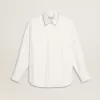 Cămașă pentru femei cu model cu dungi verticale și broderie cu cristale Cămașă pentru femei cu model cu dungi verticale și broderie cu cristale