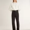 Cămașă pentru femei cu model cu dungi verticale și broderie cu cristale Cămașă pentru femei cu model cu dungi verticale și broderie cu cristale