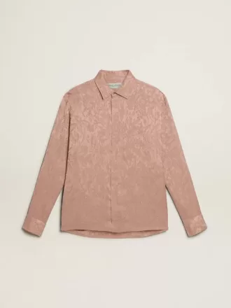 Cămașă roz din viscoză pentru femei, cu model floral