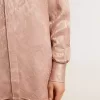 Cămașă roz din viscoză pentru femei, cu model floral Cămașă roz din viscoză pentru femei, cu model floral