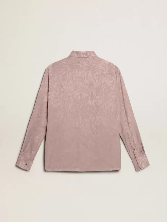 Cămașă roz din viscoză pentru femei, cu model floral Cămașă roz din viscoză pentru femei, cu model floral
