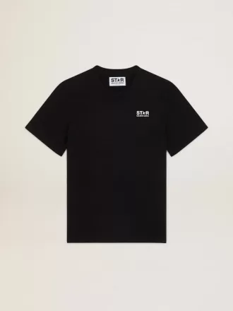 Colecția Black Star Tricou cu logo alb contrastant și stea