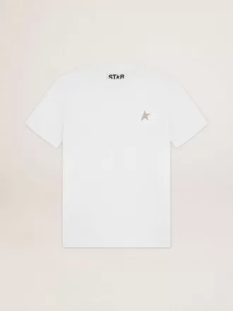 Colecția White Star Tricou cu stea aurie strălucitoare pe partea din față