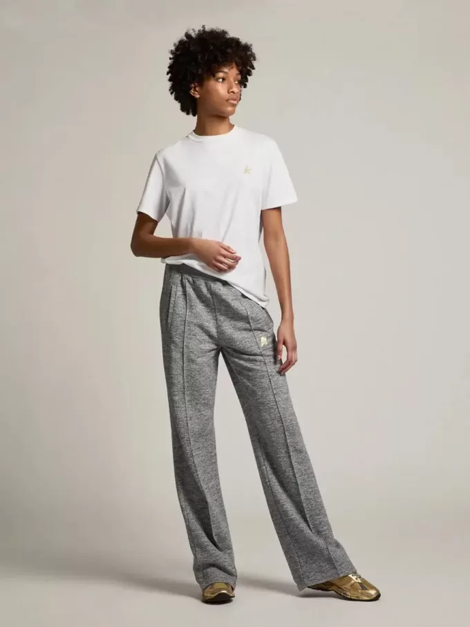 Colecția White Star Tricou cu stea aurie strălucitoare pe partea din față Colecția White Star Tricou cu stea aurie strălucitoare pe partea din față