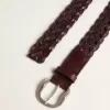 Curea din piele țesută maro închis pentru bărbați Curea din piele țesută maro închis pentru bărbați