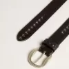 Curea din piele neagră cu ținte Curea din piele neagră cu ținte
