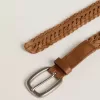 Curea Houston din piele țesută gri porumbel Curea Houston din piele țesută gri porumbel