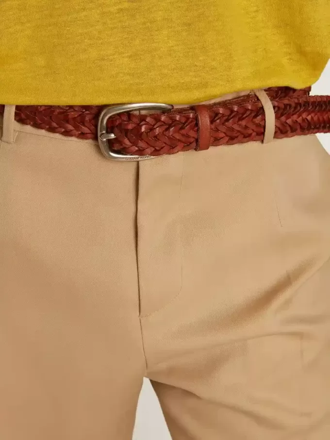 Curea Houston din piele împletită maro Curea Houston din piele împletită maro