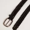 Curea pentru bărbați din piele împletită neagră Curea pentru bărbați din piele împletită neagră