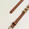 Curea Trinidad din piele îmbătrânită de culoare maro cu ținte maxi aurii Curea Trinidad din piele îmbătrânită de culoare maro cu ținte maxi aurii