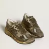 Dad-Star pentru bărbați din piele de căprioară și nailon, cu stea din piele kaki și bandă pe călcâi Dad-Star pentru bărbați din piele de căprioară și nailon, cu stea din piele kaki și bandă pe călcâi