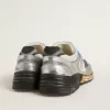 Dad-Star pentru bărbați, din plasă și piele argintie cu steluță din piele neagră Dad-Star pentru bărbați, din plasă și piele argintie cu steluță din piele neagră