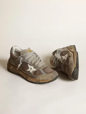 Dad-Star pentru femei, din plasă și piele de căprioară, în culoarea gri porumbel Dad-Star pentru femei, din plasă și piele de căprioară, în culoarea gri porumbel