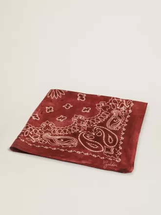 Eșarfă burgund cu model paisley