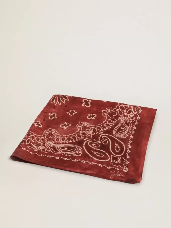 Eșarfă burgund cu model paisley