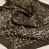 Eșarfă verde mușchi cu model paisley