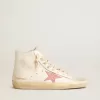 Francy din piele nappa crem cu stea din piele roz cu imprimeu crocodil Francy din piele nappa crem cu stea din piele roz cu imprimeu crocodil