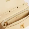 Geantă Gioia din piele de oaie de culoare vanilie, cu detalii aurii Geantă Gioia din piele de oaie de culoare vanilie, cu detalii aurii