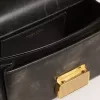 Geantă mică Venezia din piele maro închis cu cataramă aurie Geantă mică Venezia din piele maro închis cu cataramă aurie