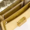 Geantă mică Venezia din piele metalizată aurie cu detalii aurii Geantă mică Venezia din piele metalizată aurie cu detalii aurii