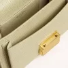 Geantă mică Venezia din piele verde deschis cu imprimeu piton și detalii aurii