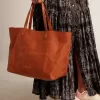 Geantă Pasadena din piele lucioasă de culoare maro deschis, cu logo auriu pe partea din față Geantă Pasadena din piele lucioasă de culoare maro deschis, cu logo auriu pe partea din față