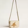 Geantă Star din piele ciocănită de culoare unt, cu stea din cristal Swarovski Geantă Star din piele ciocănită de culoare unt, cu stea din cristal Swarovski