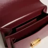 Geantă Venezia din piele bordată burgund cu detalii aurii Geantă Venezia din piele bordată burgund cu detalii aurii
