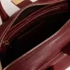 Geantă Vita din piele burgundă cu detalii aurii