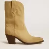 Ghete joase Wish Star din piele de căprioară cerată de culoare nisipiu, cu broderie în formă de stea Ghete joase Wish Star din piele de căprioară cerată de culoare nisipiu, cu broderie în formă de stea