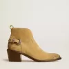 Ghete Patty din piele de căprioară cerată, culoare nisip Ghete Patty din piele de căprioară cerată, culoare nisip