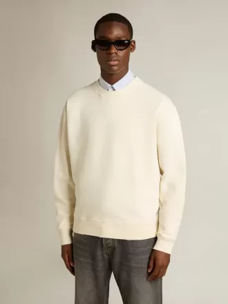 Hanorac alb învechit cu logo inversat pe spate – Jersey Capsule