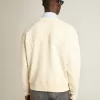 Hanorac alb învechit cu logo inversat pe spate – Jersey Capsule Hanorac alb învechit cu logo inversat pe spate – Jersey Capsule