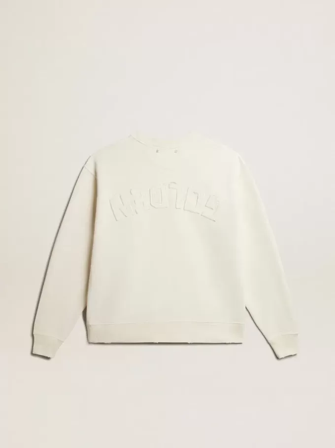 Hanorac alb învechit cu logo inversat pe spate – Jersey Capsule Hanorac alb învechit cu logo inversat pe spate – Jersey Capsule