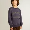 Hanorac albastru-violet cu inscripția Golden Goose pe partea din față Hanorac albastru-violet cu inscripția Golden Goose pe partea din față