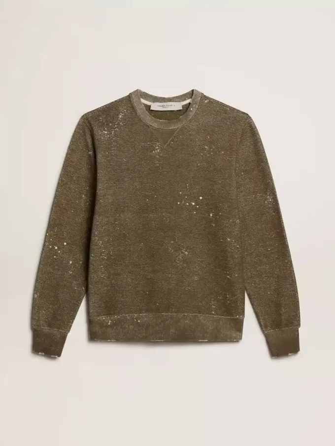 Hanorac din bumbac de culoare fag, cu efect vintage Hanorac din bumbac de culoare fag, cu efect vintage