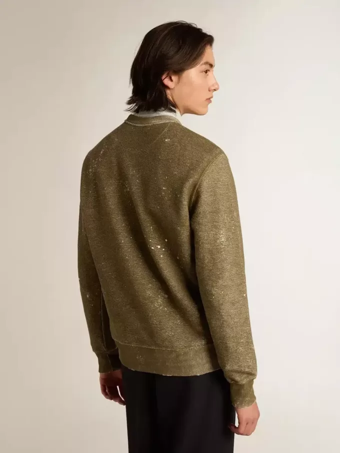Hanorac din bumbac de culoare fag, cu efect vintage Hanorac din bumbac de culoare fag, cu efect vintage