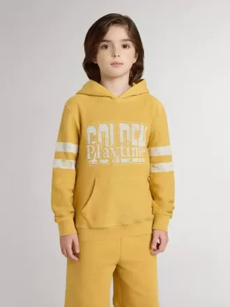 Hanorac galben pentru copii cu imprimeu vintage
