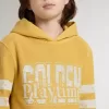 Hanorac galben pentru copii cu imprimeu vintage