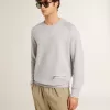 Hanorac gri cu guler rotund pentru bărbați, cu cusături contrastante