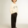 Hanorac în alb patinat, cu inscripție multicoloră Golden pe față Hanorac în alb patinat, cu inscripție multicoloră Golden pe față