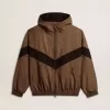 Hanorac în bej și negru cu model houndstooth Hanorac în bej și negru cu model houndstooth