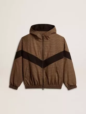 Hanorac în bej și negru cu model houndstooth