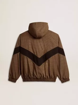 Hanorac în bej și negru cu model houndstooth