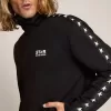 Hanorac negru pentru bărbați, cu fermoar și stele albe Hanorac negru pentru bărbați, cu fermoar și stele albe